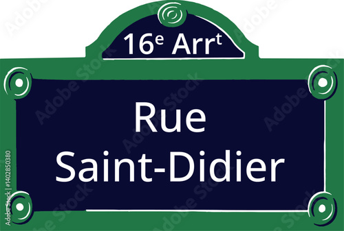 16e Arrt, Elegant Parisian Street Sign