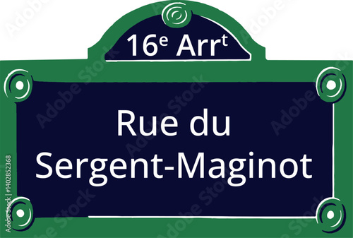 16e Arrt, Elegant Parisian Street Sign