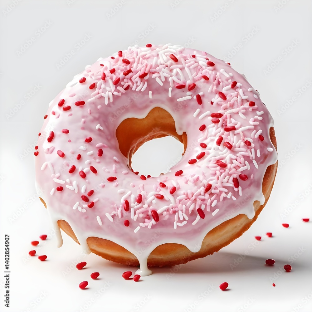 Fototapeta premium Pink Donut with Sprinkles