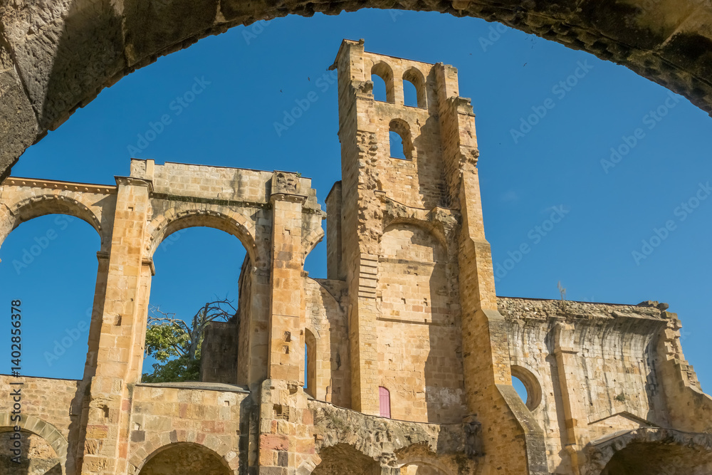 Benedictine abbey of Notre Dame in village of Alet-les-Bains in Aude, France