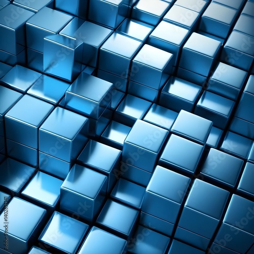 Wallpaper Mural Abstract Blue Cubes Background Torontodigital.ca