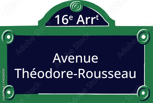 16e Arrt, Elegant Parisian Street Sign