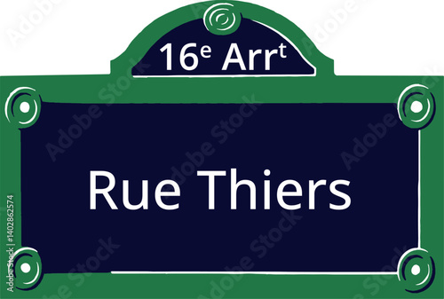 16e Arrt, Elegant Parisian Street Sign