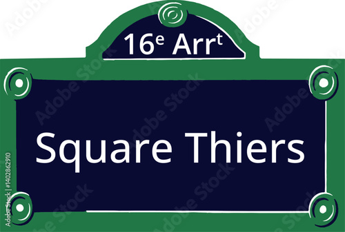 16e Arrt, Elegant Parisian Street Sign