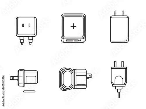 Charger Minimalist Vector Set