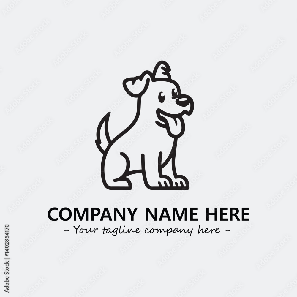Obraz premium Dog illustration black and white for logo company vector image
