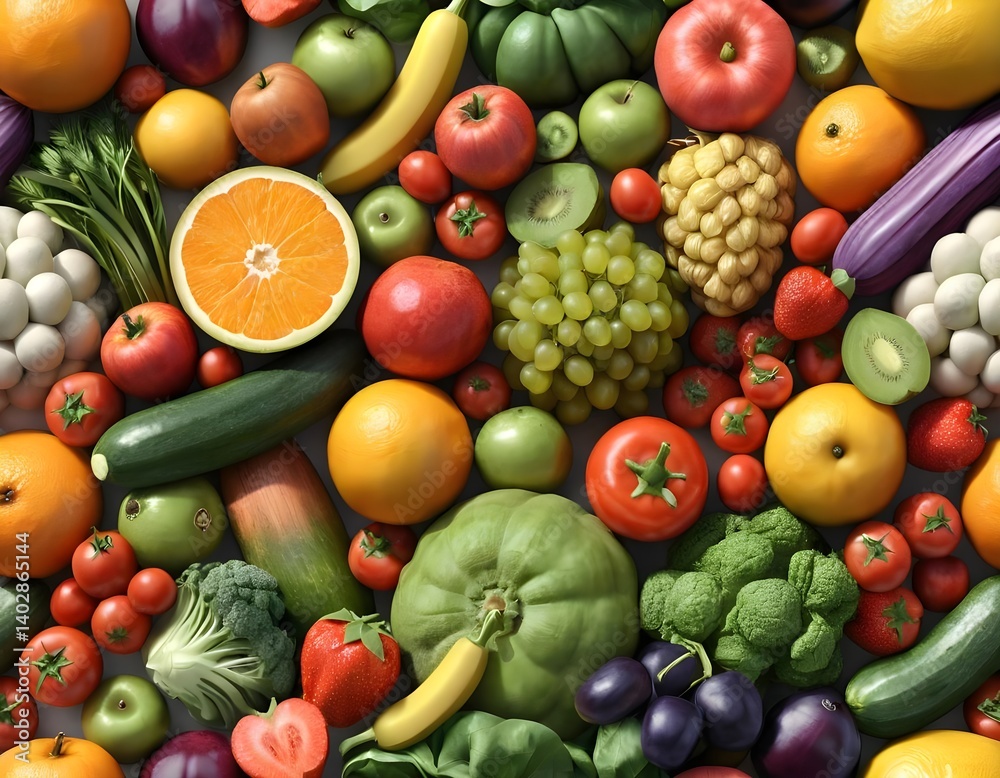 Vibrant Assortment of Fresh Fruits and Vegetables Vibrant Assortment of Fresh Fruits and Vegetables