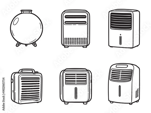 Dehumidifier Vector Icons Minimalist Style
