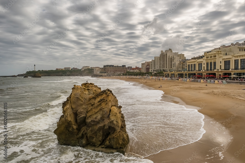 Beautiful coast of Biarritz, France, on the Bay of Biscay