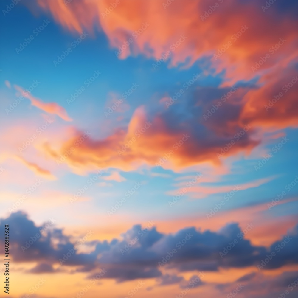 Fototapeta premium Sunset Sky with Colorful Clouds