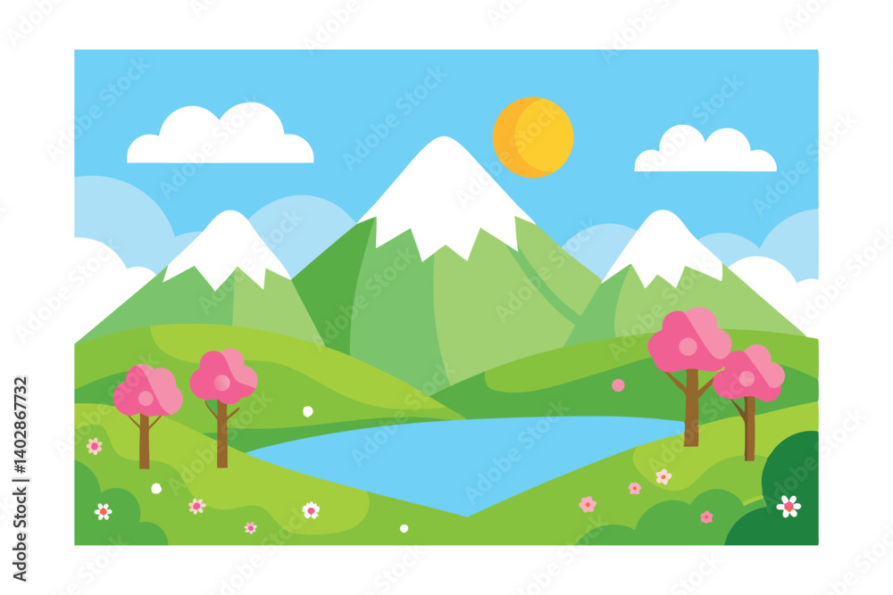 Fototapeta premium summer landscape with trees
