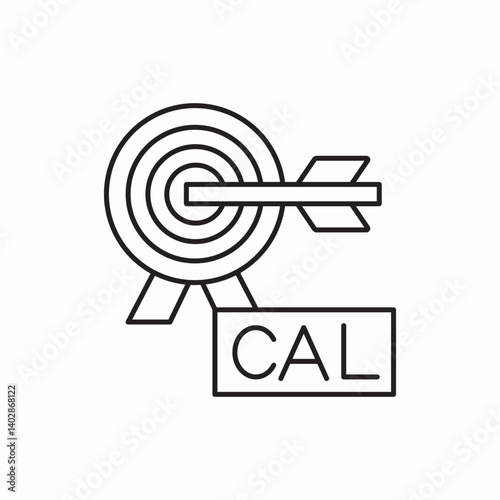 Calories target goal nutrition icon vector sign
