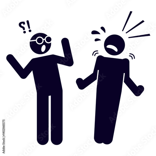 vector illustration of a character arguing with his friend