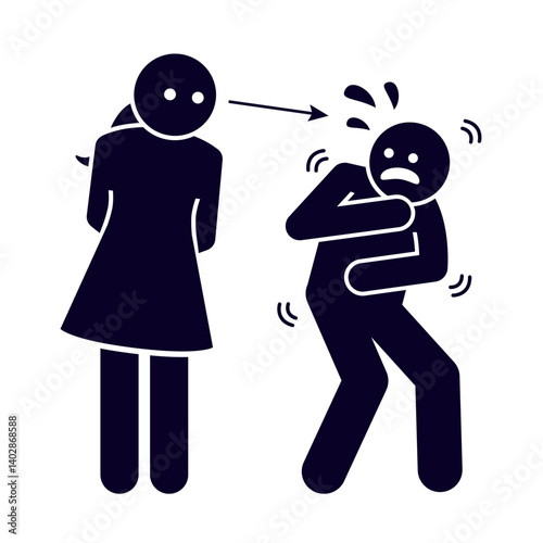 vector illustration of a character suspecting someone