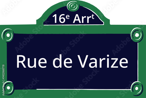 16e Arrt, Elegant Parisian Street Sign