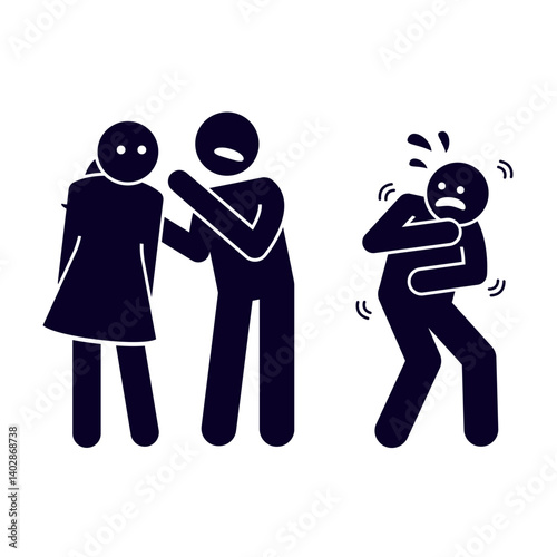 vector illustration of a character being ostracized
