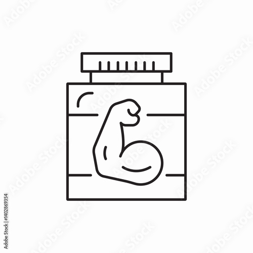 Protein supplement muscle container icon vector sign