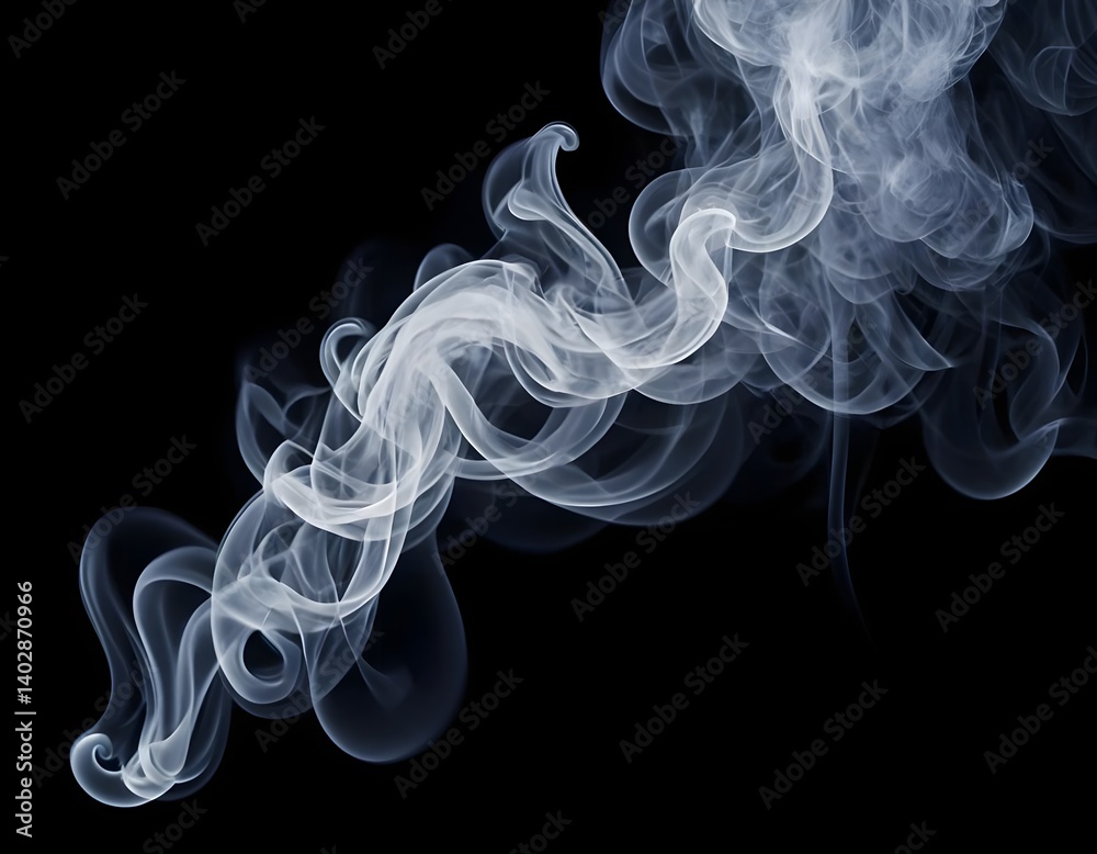 Obraz premium Abstract Smoke Swirls on Black Background