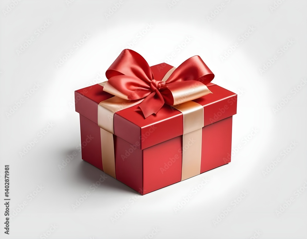 Red Gift Box with Elegant Bow Red Gift Box with Elegant Bow