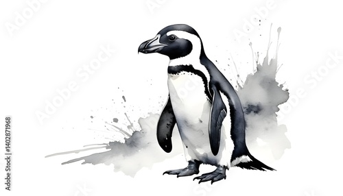 Watercolor Penguin Illustration