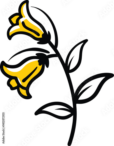 Sweet Pea, Clematis, Foxglove, Dahlia, Hollyhock, Calendula, Larkspur, Baby’s Breath (Gypsophila), Delphinium, Forget-Me-Not, flower logo icon