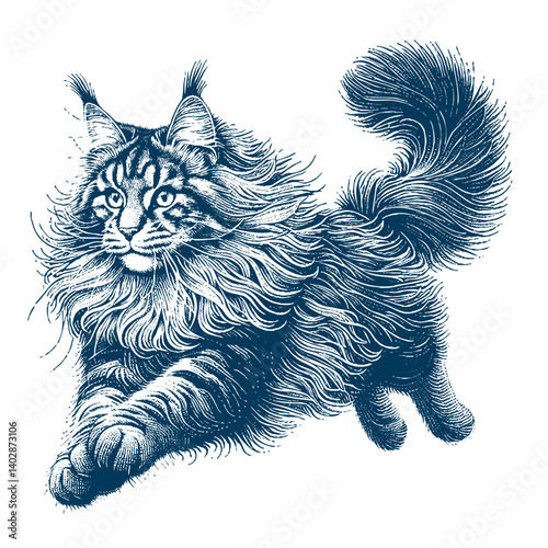 Maine Coon Cat vector