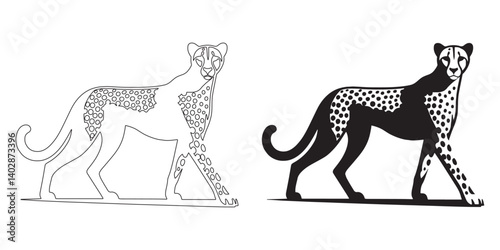 Wallpaper Mural Artistic cheetah silhouette drawn with professional lineart – sleek and modern outline – cheetah vector – cheetah illustration – cheetah icon – cheetah line art

 Torontodigital.ca