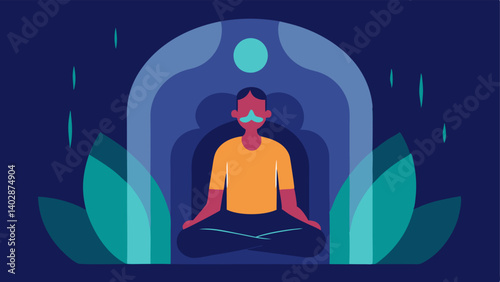 Person Breathing Deep A figure sitting inside the chamber inhaling deep breaths of oxygen symbolizing renewed vitality and energy.