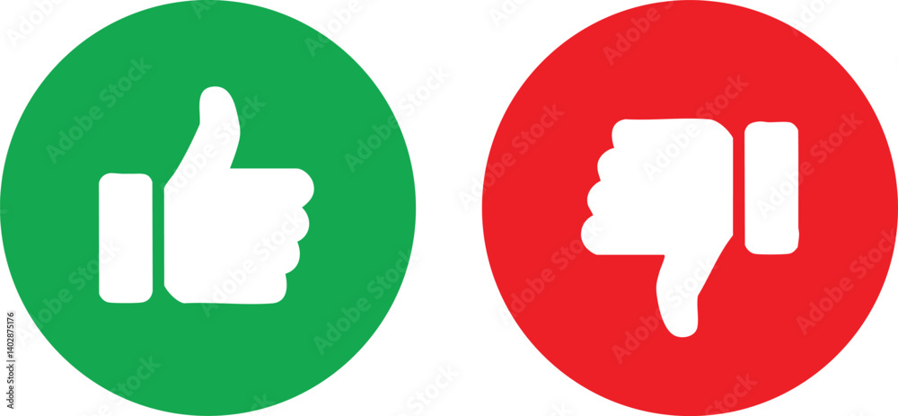 Thumbs Up and Down Icons – Approval and Disapproval Vector Symbols Thumbs Up and Down Icons – Approval and Disapproval Vector Symbols