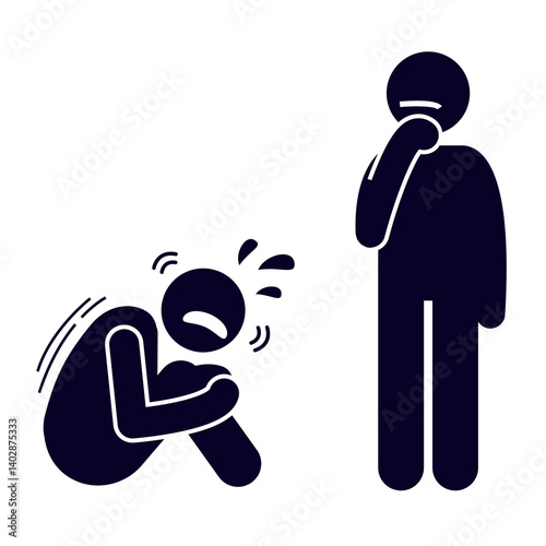 vector illustration of a character talking to his depressed friend