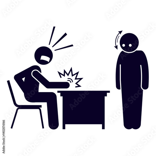 vector illustration of a character being scolded by her boss