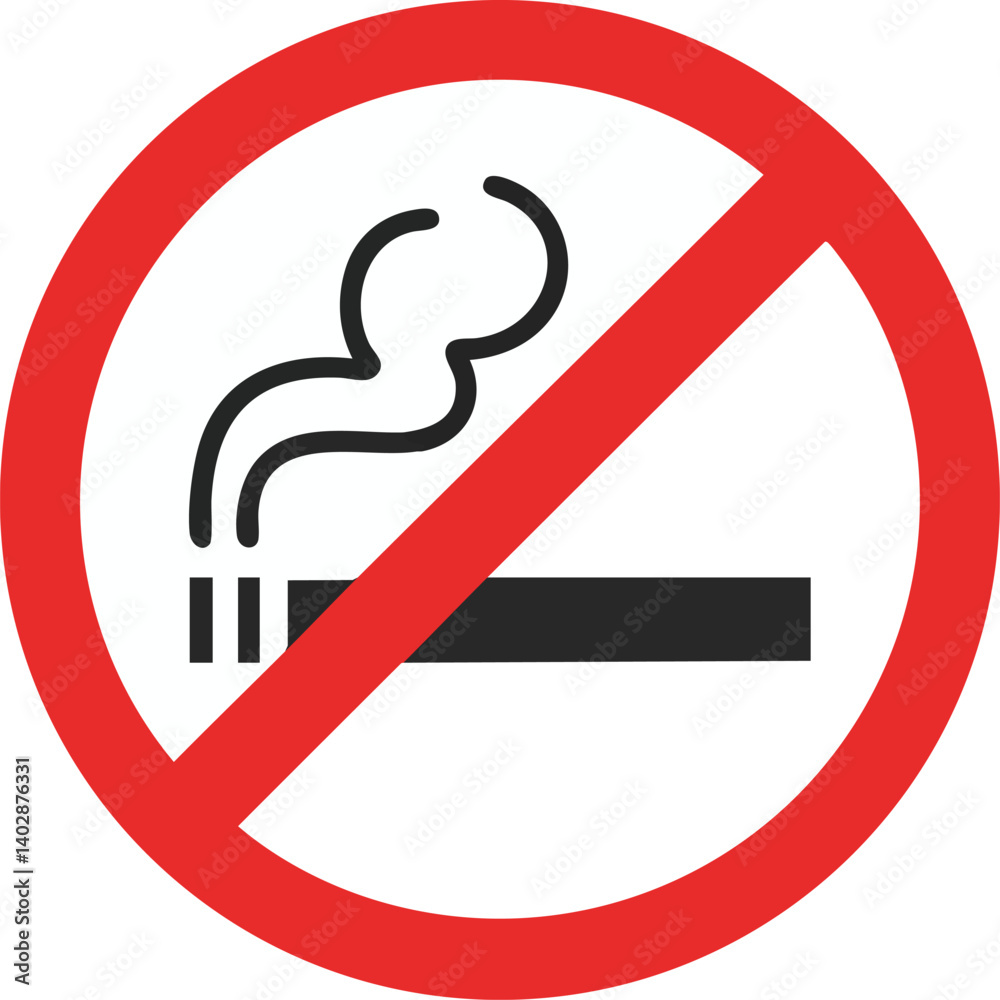 No Smoking Sign Vector – Anti-Smoking Symbol for Public Health and Safety Design No Smoking Sign Vector – Anti-Smoking Symbol for Public Health and Safety Design