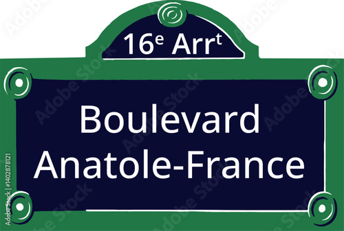 16e Arrt, Elegant Parisian Street Sign