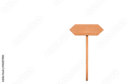 Blank wooden sign with arrows pointing right and left on a transparent background, perfect for adding custom text