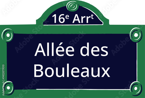 16e Arrt, Elegant Parisian Street Sign