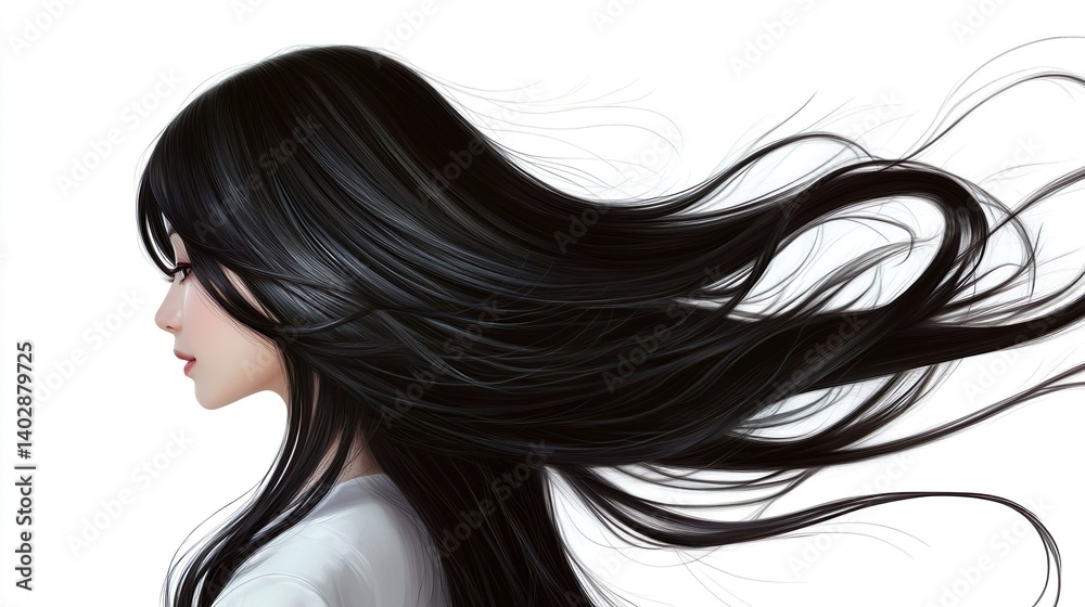 美しい髪のアジア人女性03