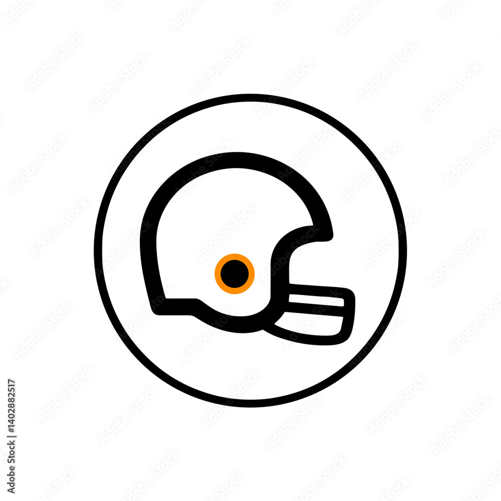 Obraz premium Simple Football Helmet Icon on a Clean Background 