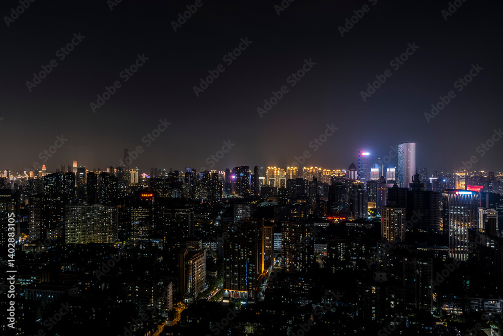 Obraz premium china wuhan city at night