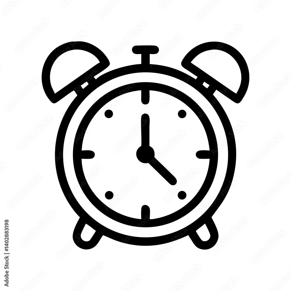 Alarm Clock Icon Representing Daily Schedule and Time Management Alarm Clock Icon Representing Daily Schedule and Time Management
