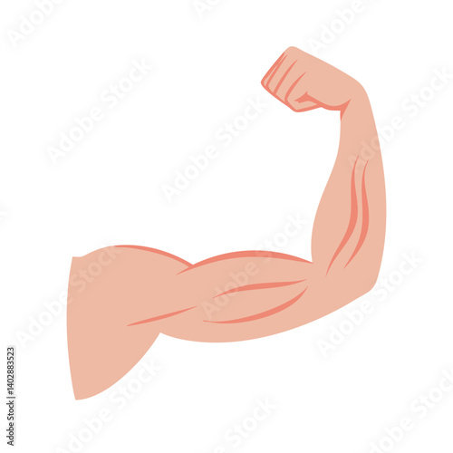 Arm Muscle Illustration Icon Representing Human Muscular System and Strength