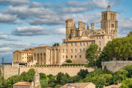 Obraz na płótnie Historic Beziers Cathedral at sunny day, France. w salonie