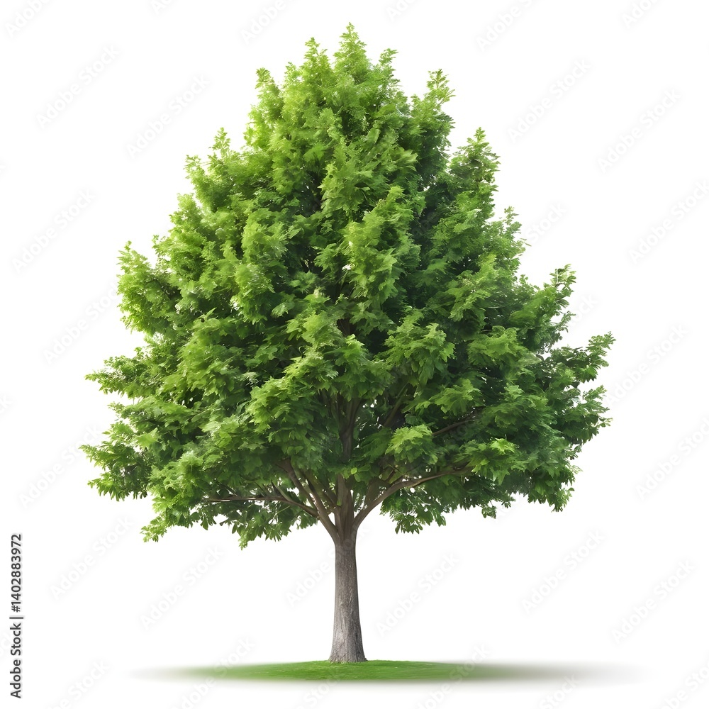 Isolated Green Deciduous Tree