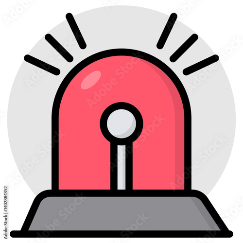 Revolving red light icon, vector design of siren
