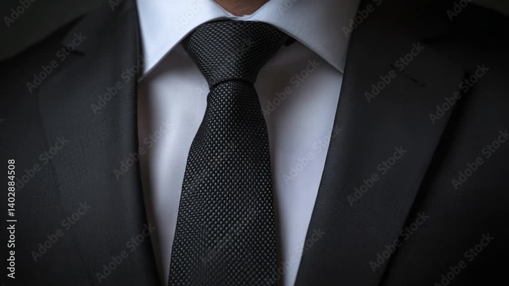 A man dressed in a sharp black suit and tie stands confidently, emphasizing the elegance of formal wear. The attire reflects a commitment to style in a professional atmosphere A man dressed in a sharp black suit and tie stands confidently, emphasizing the elegance of formal wear. The attire reflects a commitment to style in a professional atmosphere