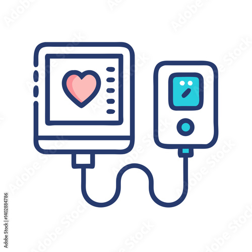 Blood Pressure Monitor Icon Representing Cardiovascular Health and Monitoring