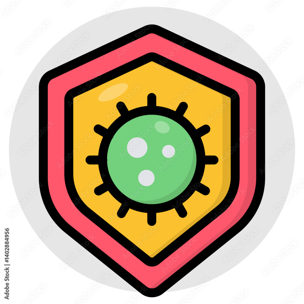 An flat design icon of COVID security An flat design icon of COVID security