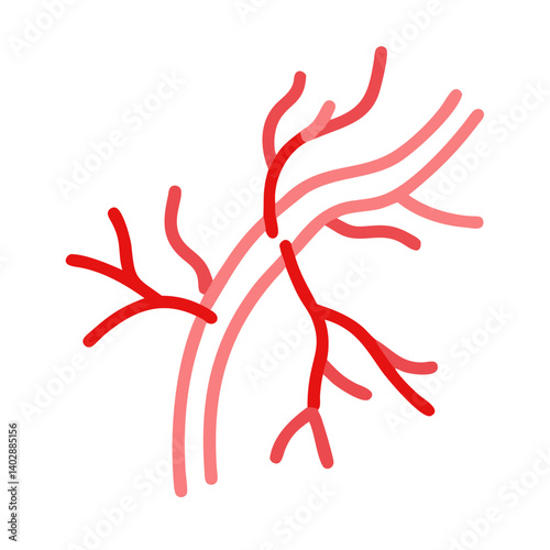 Branching Arteries Icon Representing Blood Circulation and Vascular System