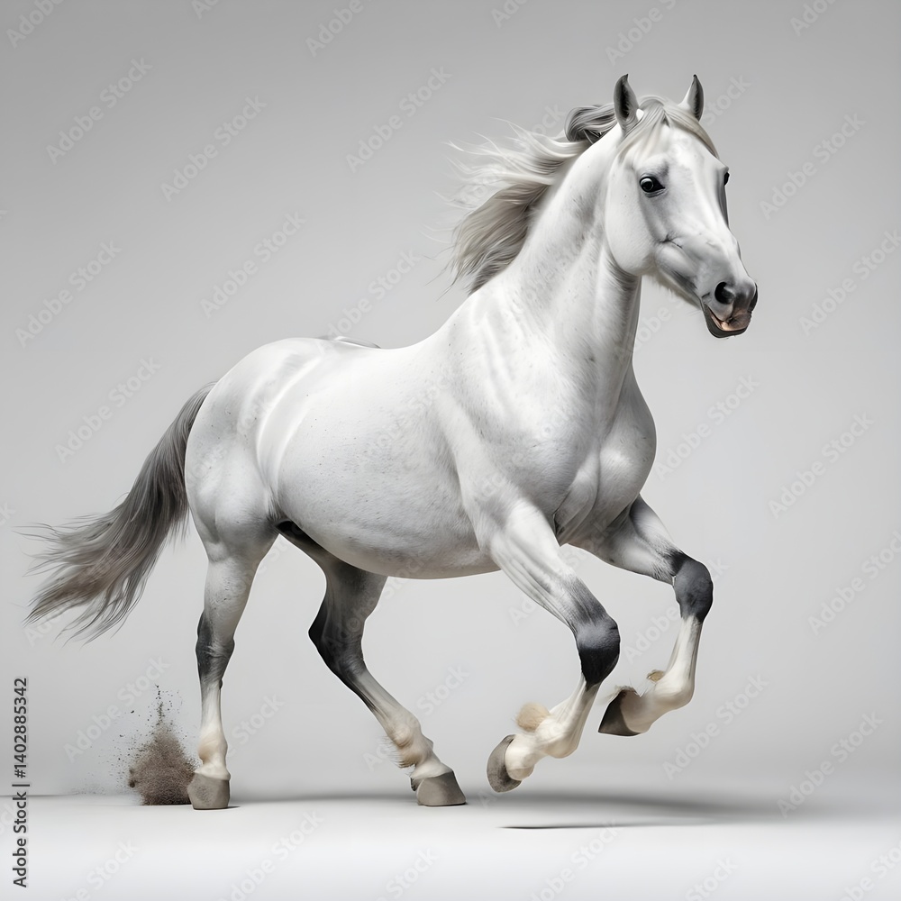 Obraz premium Running White Horse