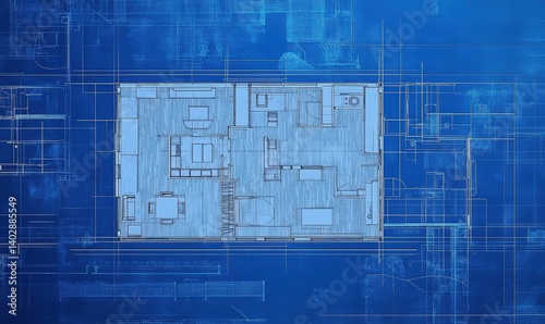 Fototapeta Naklejka Na Ścianę i Meble -  Architectural Floor Plan Blueprint Design