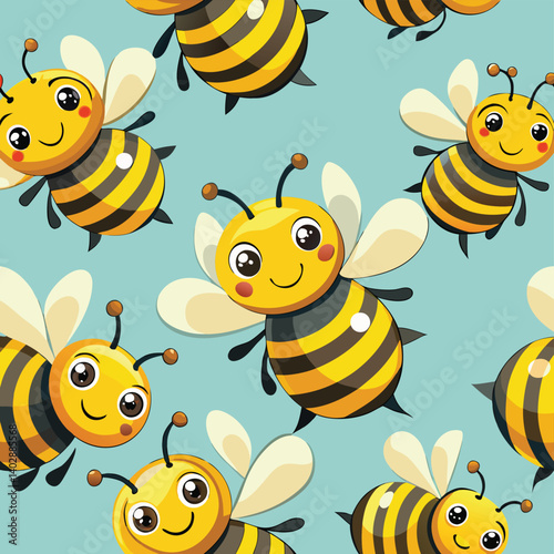 seamless pattern with bees